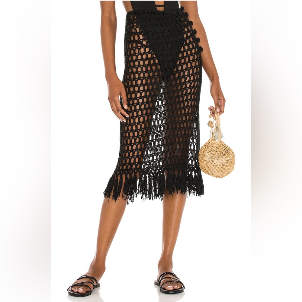 Superdown NWOT Misty Crochet Midi Skirt Black 🖤 Small - Picture 4 of 16